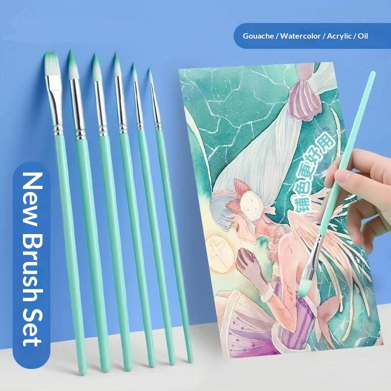 Gouache Paint Set - Conjunto de 6 Pincéis de Nylon
